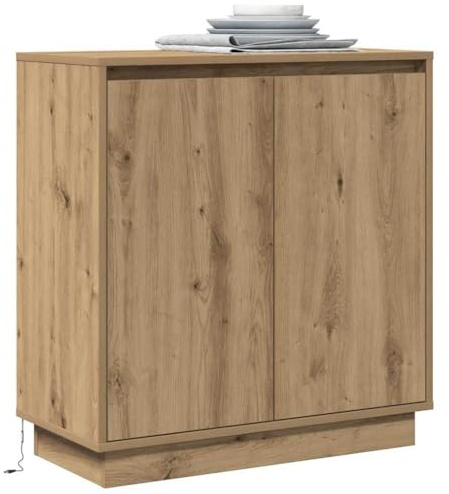 vidaXL LED-Sideboard Artisan-Eiche 71 x 34,5 x 75 cm Holzwerkstoff