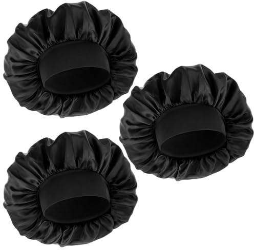 Dimeho Schlafmütze aus Satin für Herren Seidenhaube Silk Bonnet Haarhaube Mütze Alphanumerisch, Einheitsgröße, L