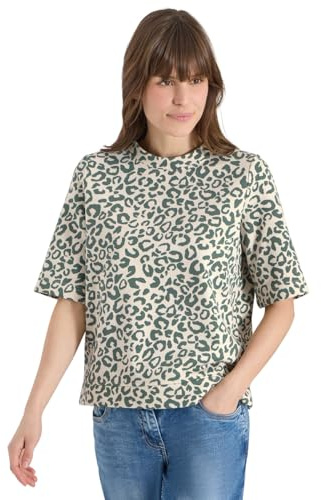 Cecil Damen Kurzarm Sweatshirt mit Leo-Print