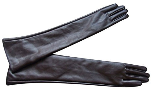 Moresave Women's Elbow Long Warmer Gloves Evening Dress Driving Opera PU Leather Gloves