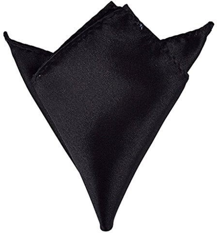 Boolavard Satin 1 stücke, 6 stücke oder 12 stücke Pack Solide Plain Hochzeit Herren Einstecktuch Büro Anzug Taschentuch Hanky (Schwarz)