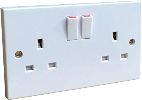 CED White Double Socket 2-Gang Plug Electric Wall Switched BS CE ROHS Compliance 13 Amp x10