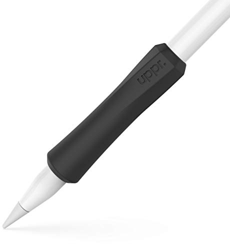 UPPERCASE nimblegrip Premium Silikon Ergonomisches Griffstück, kompatibel mit Apple Bleistift iPad iPhone schwarz schwarz 2 Pack