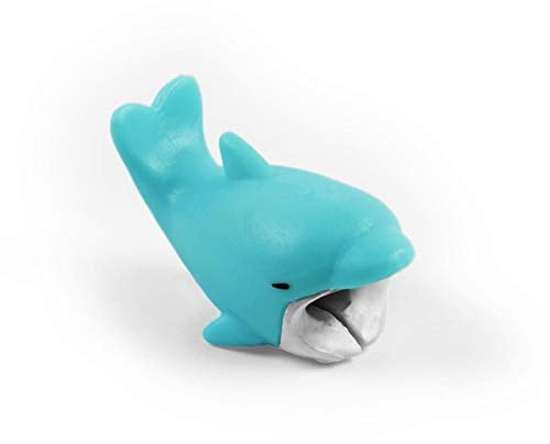 PhoneNatic Handy Stecker-Schutz Kabeltier - Kabelschutz-Tier kompatibel mit Lightning Kabel (Delfin)