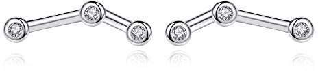VIKI LYNN Women Girls 925 Sterling Silver CZ Aries Zodiac Constellation Earrings
