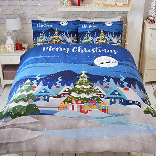 Bedlam Glow In The Dark Christmas Reversible Duvet Cover Set, Multi, Double