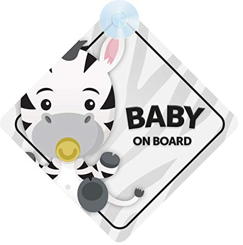 Panneau de voiture bébé zèbre à bord (bébé à bord) garçon ou fille thème animal non personnalisé