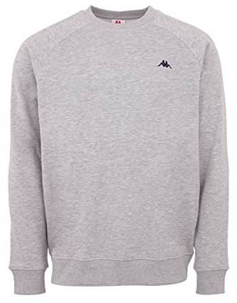 Kappa VAUKE Unisex Sweatshirt I Pullover Herren aus Baumwolle I Basic für Sport und Freizeit I Sweater für Frauen & Männer I Pulli in Größe XXL, grau