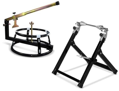 Motorrad Reifenmontiergerät + Wuchtbock Set WO-1 + WU-2 ConStands sw