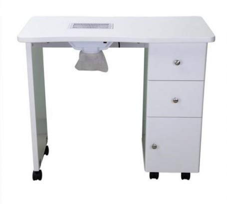 Mesa de Manicura Profesional con Aspiradora con 3 Cajones de Cómodo Acceso para Utensilios