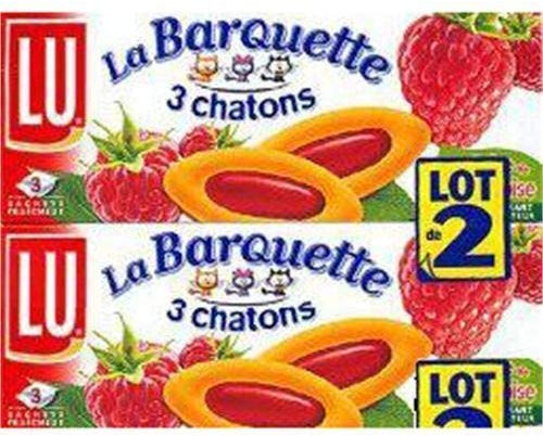 LU BARQUEETTE – Bandeja de frambuesa 240 G – Lote de 4 unidades