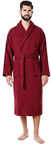 Ladeheid Peignoir de Bain Éponge 100% Coton Homme LA40-226 (Bourgogne (D17), XL)