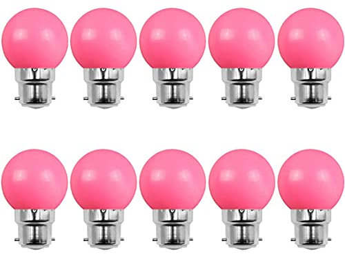 Aiwerttes Ampoules à baïonnette B22 Ampoule LED 2W Balle de golf Rose Ampoule à économie d'énergie (équivalent 20W) Petites ampoules à capuchon BC pour décoration, lot de 10