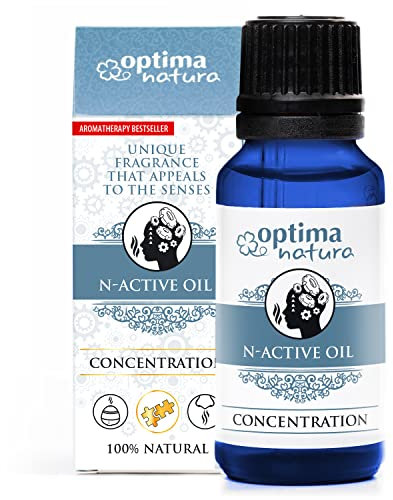 Konzentration, Nootropic Ätherische Öle Optima Natura N-Active, Duftöle 100% Naturrein Minzöl, Rosmarin, Zitronenöl für Diffuser, Aromatherapie, Massageöl, Brain Booster