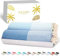 SOLTAKO Fouta Santorini Premium, 2er Set, Himmelblau/Denim-Blau, 100/200cm