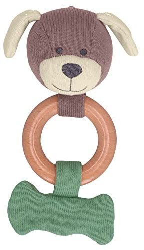 Sterntaler Baby Unisex Greifling Baby Strick Spielfigur Greifling Hund GOTS - Baby Greifling, Greiflinge für Babys - grün