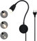 Leselampe Bett Wandmontage Einstellbarer Fokus Flexible Schwanenhals Wandleuchte LED Wand Leseleuchte mit Stecker und Schalter, 3W Bettleuchte aus Aluminium für Schlafzimmer, Bett, 3000K (Schwarz)