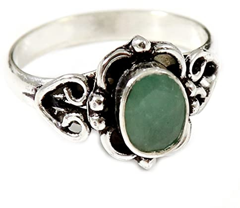 Smaragd facettiert Edelstein 925 Sterling Silber Band Ring Goyal Juwelen Silber Ring Solide Alle Größen Männer Frauen Ring Geschenkartikel Statement Handgemachter Schmuck GESR186N (57 (18.1))