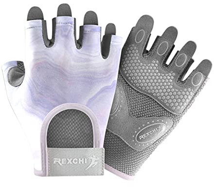 Poamen Sporthandschuhe Half Finger Fitness Handschuhe Damen Ausrüstung Training Reck Handgelenkschutz rutschfeste Handschuhe Leo Ohrenwärmer (A, One Size)