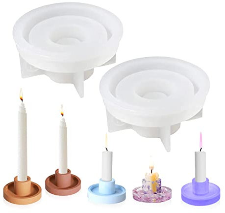 Stampo in Silicone Portacandela,2 Portacandele in Calcestruzzo in Silicone,Stampi in Silicone Portacandele in Calcestruzzo,per Portacandele Fai da te