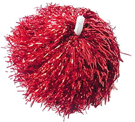 Tomotato Cheerleading Pompoms, Metallfolie Schön Cheerleader Pom Poms Handblumen Cheering Requisiten für Aerobic Tanzen Sport Spiel Fußball Club(Rot)