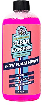 CLEANEXTREME Snow Foam Heavy | 500 ml Konzentrat pH-Wert 11 | stark schmutzlösender Auto Reinigungsschaum - dichter, langhaftender Schaum-Teppich
