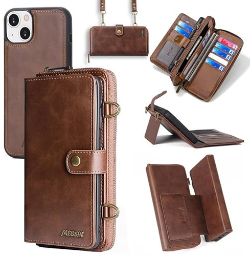 Yidai-Silu für iPhone 15 Plus Hülle 3-IN-1 Abnehmbar Magnetische Tasche