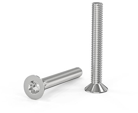 ORTAVA 20 Stück Senkkopfschrauben M4 x 30 mm, M4 Senkkopfschrauben Torx Edelstahl 304, Senkkopfschraube mit Innensechsrund/Torx (ISR/TX) nach Norm ISO 14581 / DIN 965, für Maschinen, Geräte und Möbel