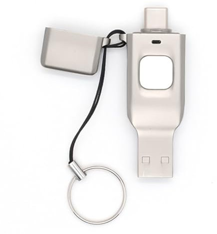 Clé USB à empreintes digitales en métal OTG USB3.0 Type C pour téléphone portable 128GB 64GB 32GB serrure clé USB saut disque USB,16GB