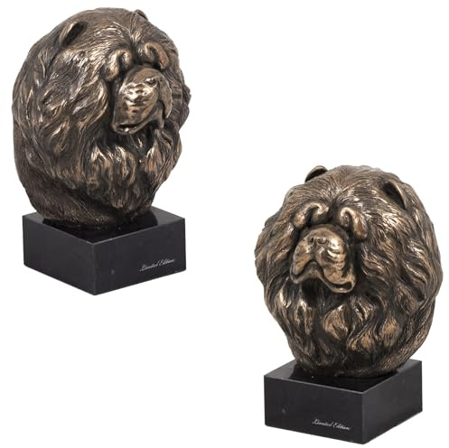 Art-Dog Dog Marmor Statue - Unique Edition ArtDog Collection - Handmade Cold Cast Bronze Sculpture for Dog Lovers Indoor- Dog Figurine - Statue Chow Chow