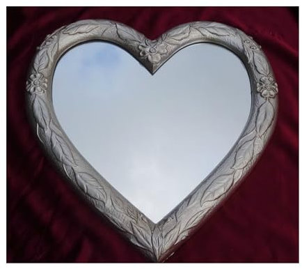 Lnxp WANDSPIEGEL Herz LIEBESSPIEGEL Herzform BAROCK ANTIK Silber LIEBESGESCHENK Rokoko REPLIKAT NOSTALGISCH Renaissance BAROCKSTIL 72SP