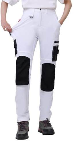 WORK IDEA Damen Slim-Fit Stretch Arbeitshose: Kritische Stoffbereiche aus Cordura – strapazierfähige Eleganz für höchste Ansprüche.