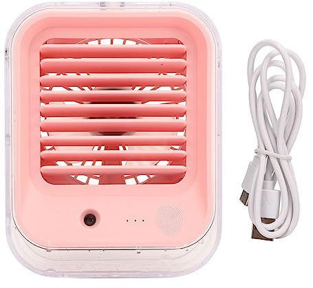 NSXAYIWE Desktop-Ventilator, Mini-Wassersprüh-Luftkühler-Ventilator, Geräuscharmer Sitz-Auto-Ventilator Mit LED-Licht Für Den Einsatz Im Home-Office