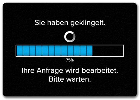 speecheese Sie haben geklingelt Fußmatte in 35x50 cm ohne Rand mit Spruch Anfrage in Bearbeitung Bitte warten Witzige Fußmatte in 35x50 cm ohne Rand für Informatiker - Humor Ladebalken