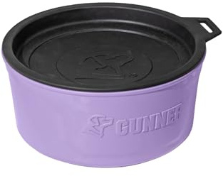 GUNNER Dog Bowl with Spill-Proof Travel Lid, Lavender, 7-Cup Travel Bowl | Lavender 7-Cup Dog Bowl, Spill-Proof Travel Lid, BPA-Free, Rust-Proof, Shock-Resistant, Stackable and Dishwasher Safe
