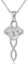 JERWLI Keltische Kreuz Halskette S925 Sterling Silber Herz Infinity Kreuz Kette Opal Keltische Knoten Kreuz Anhänger Schmuck Kreuz Geschenke für Frauen Damen Weiblicher Liebhaber