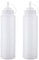 Acan Tradineur - Pack de 2 Botellas de plástico rellenables para Servir Salsas, dispensador de aliño Reutilizable, Ketchup, Mostaza, Aceite, Fabricado en España - 1 litro
