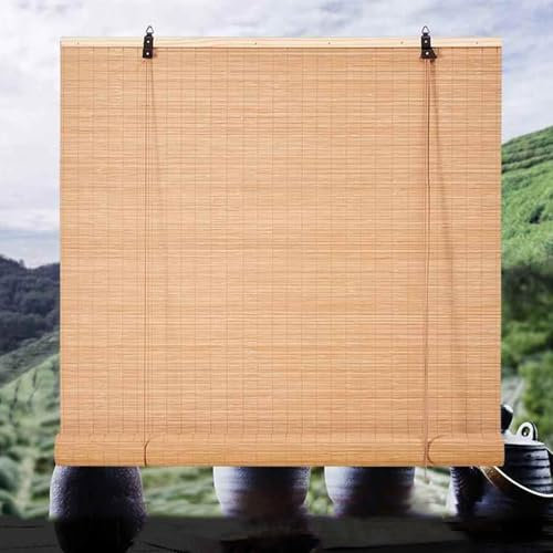 tow000ack Natur Bambusrollo Retro Bambus Rollo Innen/Außen Fensterrollos Verdunkelungsrollos Raffrollo Jalousien Holz Sonnenschutz Sichtschutz Rollos,Anpassbar,Breite x Höhe (45cm x 180cm)
