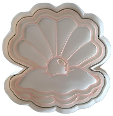 Tagliabiscotti.it - Conciglia con Perla - Cookies cutter - Formina - Stampo per biscotti o decorazioni torte in pasta di zucchero - 8cm x 8cm x1,2cm