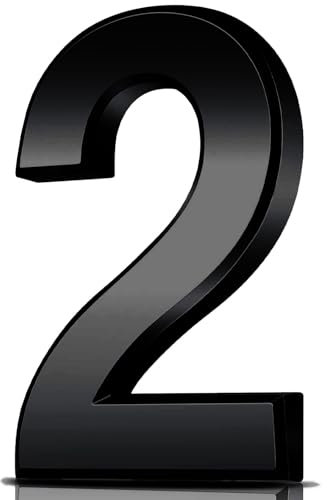 Door Numbers, House Numbers,3D Mailbox Numbers Waterproof, Address Numbers Self Adhesive Street Number Stickers for House Mailbox Apartment Hotel Courtyard Cafe (Black, 2)