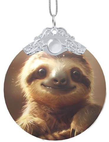 Weihnachtsbaumschmuck aus klarem Glas, bezaubernder Faultier-Druck, für Hochzeit, Party, Dekoration, Weihnachtsgeschenke