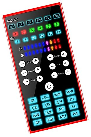 Mikikit Externe Computer Soundkarte aus Metall mit Rauschunterdrückung und Hall für Computer und Handy Beim Live Streaming 1200 Mv Rot