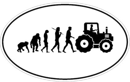 Sammys Shirt Store Traktorist Evolution Traktor Landwirt Bauernhof Aufkleber 15 cm breit laminiert wetterfest waschstraßenfest