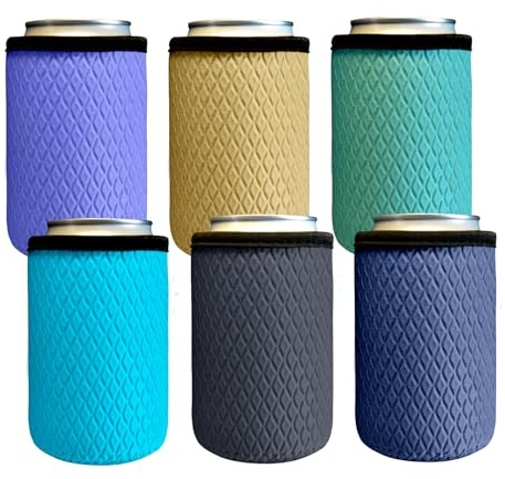 Klyrith 6 x 330ml/12oz Can Dosenkühler, Isolierte Neopren Dosenkühle für Bierflasche, Wiederverwendbar Rutschfest Hüllen für Bierdosen und andere Getränkedosen (6 Stück), (330ml/12oz Cans)
