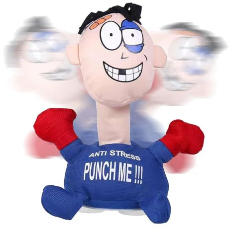Figurine De Poinçonnage En Peluche Anti-stress - Jouet Électrique En Peluche Pour Ventilation, Poupées Punch Me Confortable Au Toucher Avec Son Criant, Jouets De Bureau De Boxe Pour Soulager Le Stress