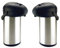 Set of 2 Pump Action 5L Airpot - Stainless Steel Teapot Infuser | Tea & Coffee Carafe Pump Action Air Pot Dispenser | for Hot Drinks, Soup Drinks, 5 Litre Travel Jug with Carry Handle & Safety Lock