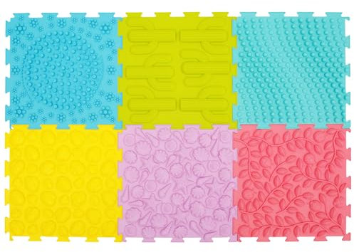 harupink Massage Puzzle Sensorische Bodenmatte Kinder 6 Teile,Sensorik Matten Orthopädische Massagematt Puzzlematte Baby für taktile Wahrnehmung,Prävention von Plattfüßen