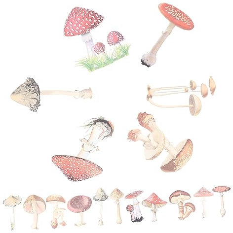 Kisangel 40 Stück Aufkleber deko kleine ästhetische Aufkleber Gepäck Aufkleber Mini-Aufkleber ästhetisch Kofferaufkleber Autoaufkleber Computer-Aufkleber Pilz-Aufkleber das Haustier