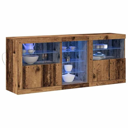 vidaXL LED-Sideboard Altholz 162 x 37 x 67 cm Holzwerkstoff