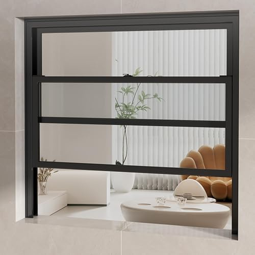 SAYEYBU Ventana Corrediza Vertical para Cobertizo, Ventana para Gallinero con Vidrio Templado Y Marco De Aluminio, Reemplazo De FáCil InstalacióN,A,WxH24x29in/60x73cm